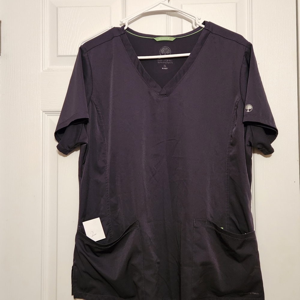Healing Hands HH Works Womens Monica Scrub Top charcoal gray XL #2